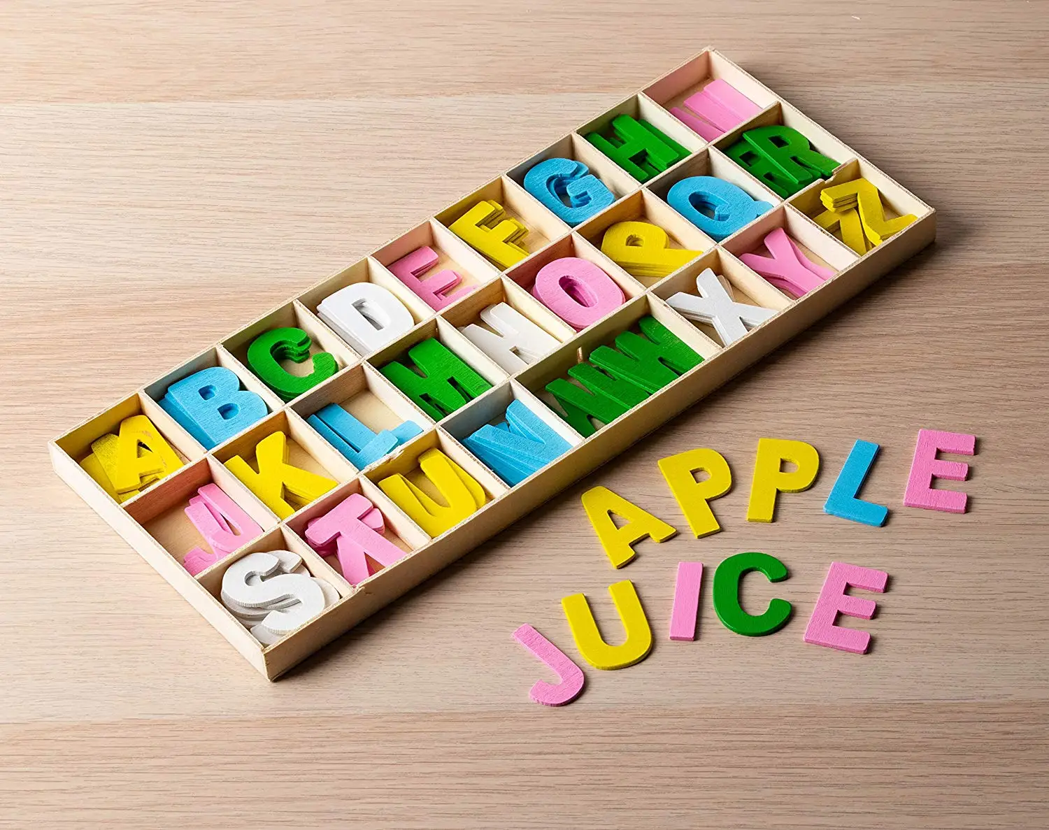 Kids Learning Toy Wooden Craft Numbers with Storage Tray