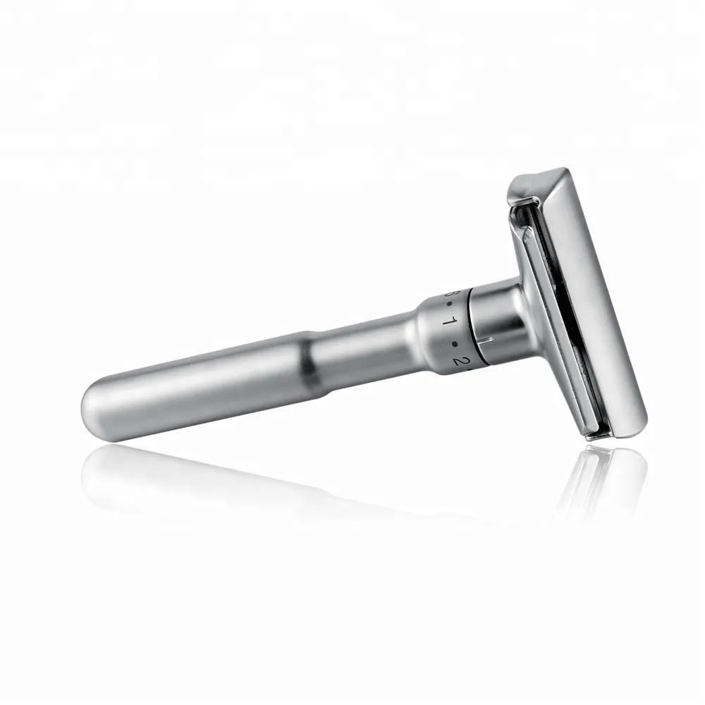 

JDK Female Adjustable Double Edge Shaving Safety Razor Shaver + 5pcs Blades Zinc Alloy, Silver