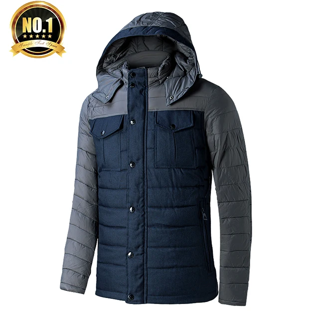 

RTS Free To India 2019wholesale hot selling basic men's warm windproof light down jacket with hood barber jacket, Pictures