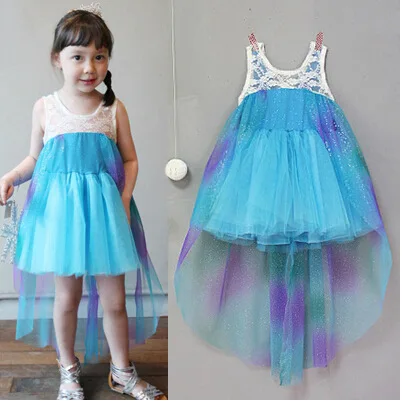 

Wholesale Kids Girls' Clothing Blue Dress Child Clothes Of Online Shop, As picture, or your request pms color