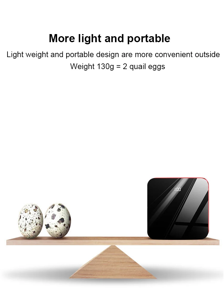 Newest Mini Full Mirror Screen Digital Display Mobile Charger power bank high capacity 10000 mAh - ANKUX.COM