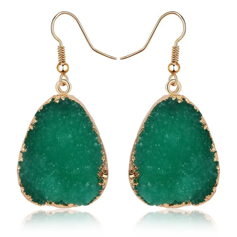 

Free shipping fantastic waterdrop shaped drop earrings with simulation stone