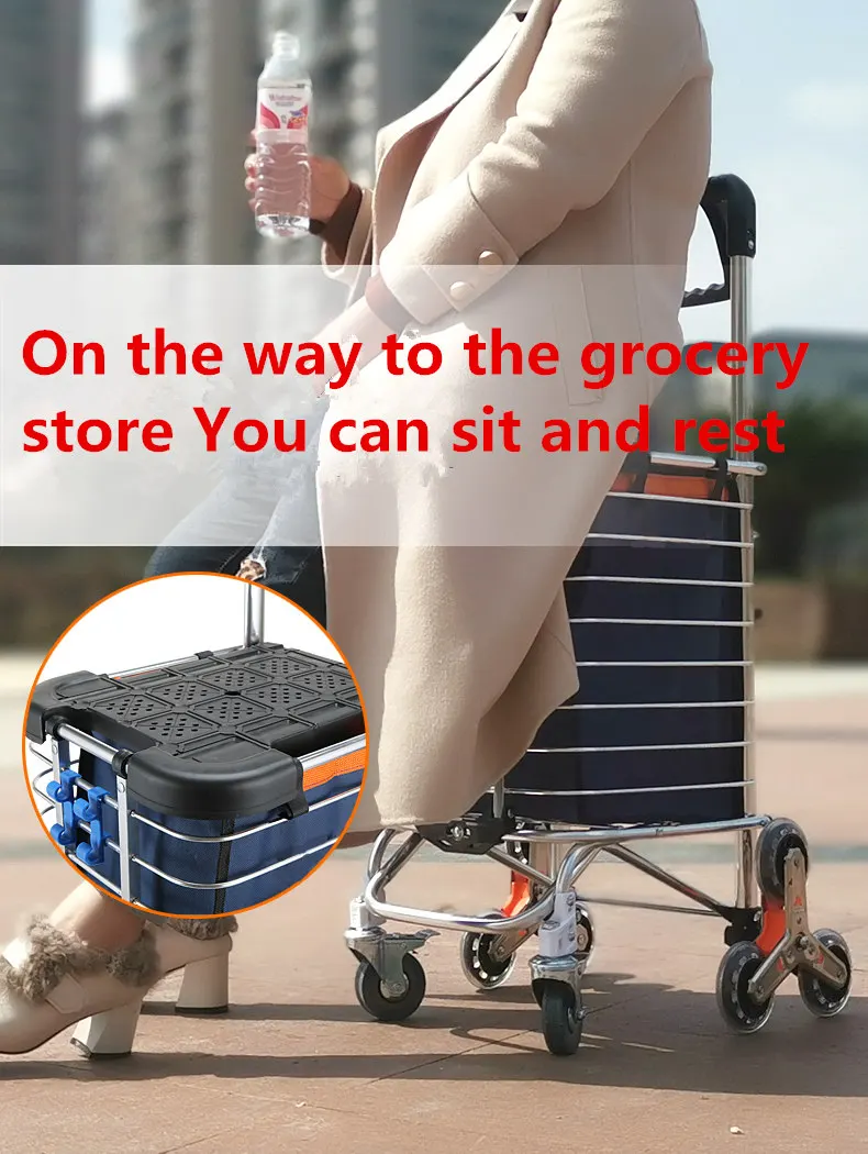 Folding Shopping Carts With Seat Trolley Shopping Bag With Seat With