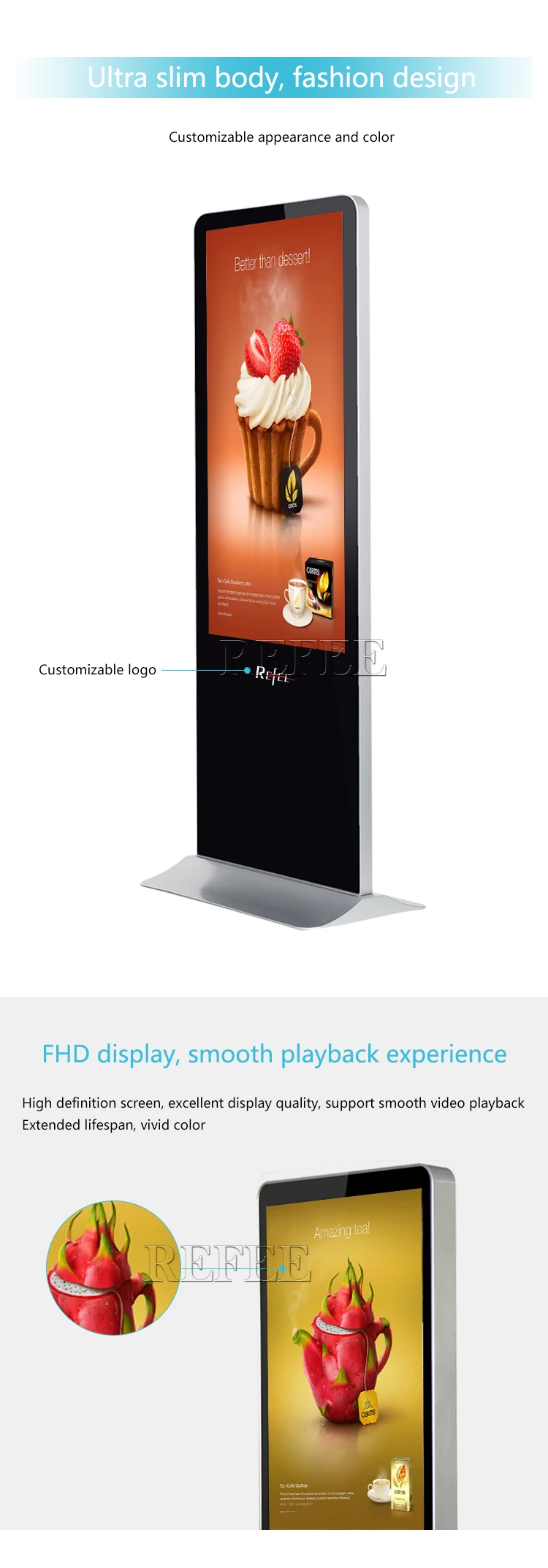 43 Floor Stand Totem Full Hd Lcd Advertising Player Digital