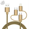 Nylon Braided 3 In 1 Fast Mobile Phone Use mfi Usb Charger Charging Data Cable For Iphone Apple