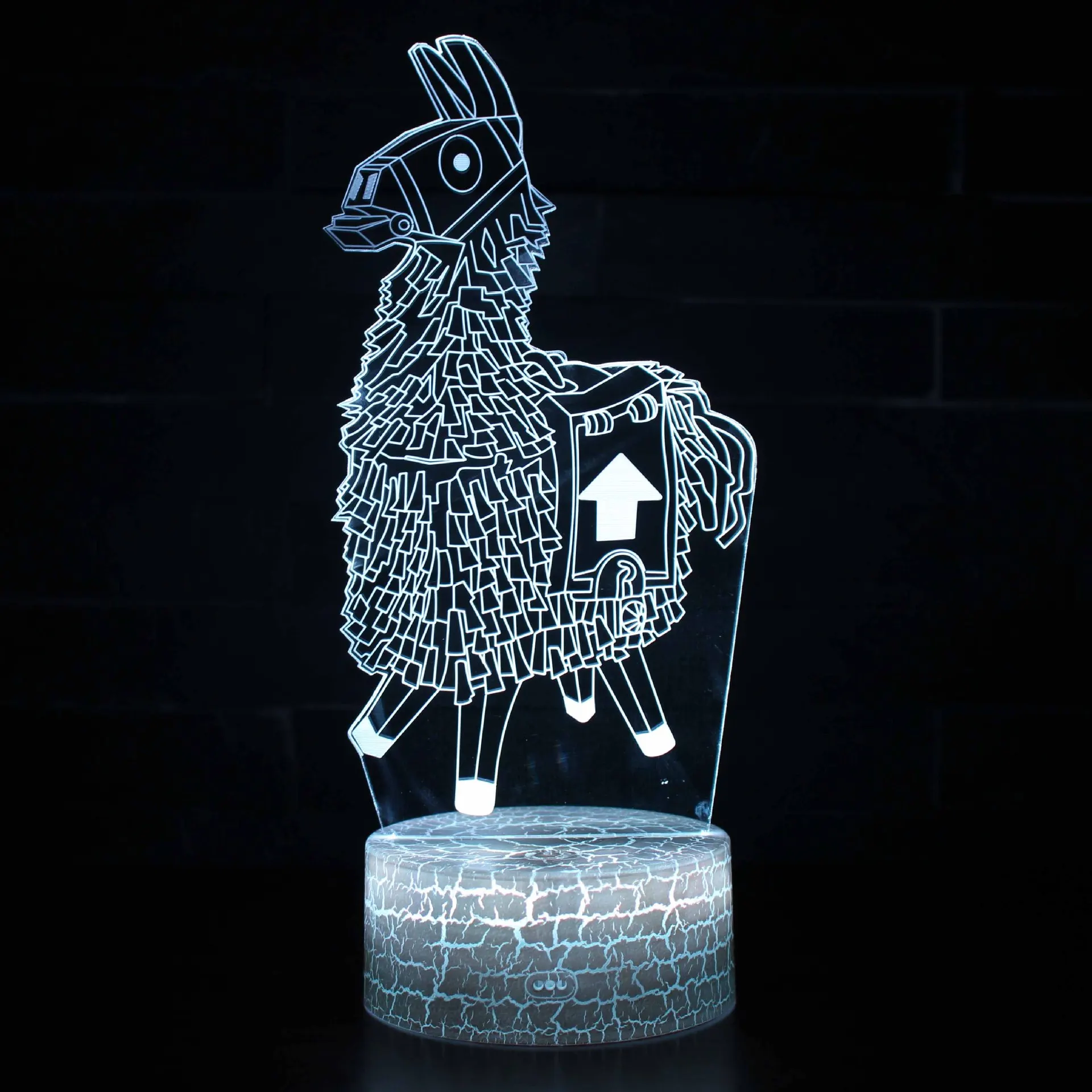 Llama 7 Colors Touch Table Desk Night Light 3D Led Lamp Acrylic Illusion Room Atmosphere Lighting for Game Fans