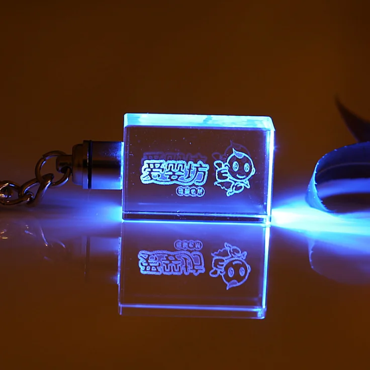 Car Logo Keyring Crystal Light Changing Custom Crystal Keychain