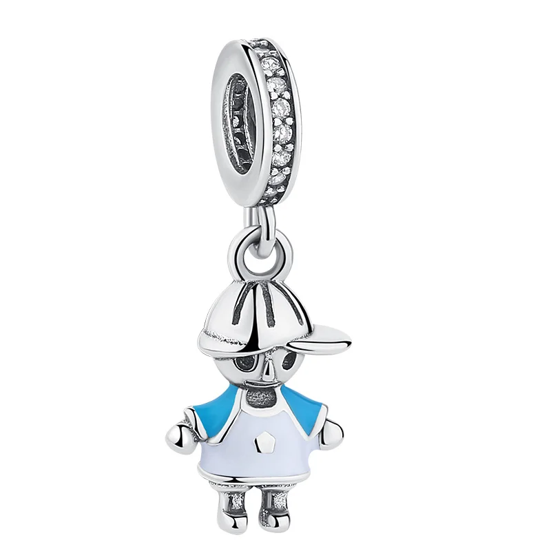 

Custom Wholesale 925 Sterling Silver Charm Boy Shape Charm Bead fit Fashion Women Bracelets Making