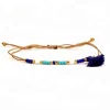 Hot Sales Newest Bohemia Mixed Glass Beads Morse Code String Handwoven Adjustable Weave Drawstring Bracelets