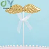 Cake decoration flag beautiful golden wings party decoration birthday flag party supplies