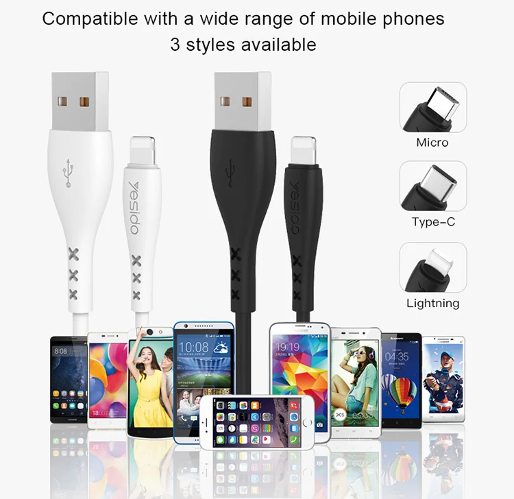 Drop Shopping 2.4A 4Ft 2.0 Usb Cable Line Universal Cell Phone Data Cable For Iphone