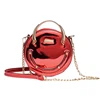 Bag female 2019 new personality laser chain mini metal handle round small smile face tote fashion Messenger bags SLRS1132