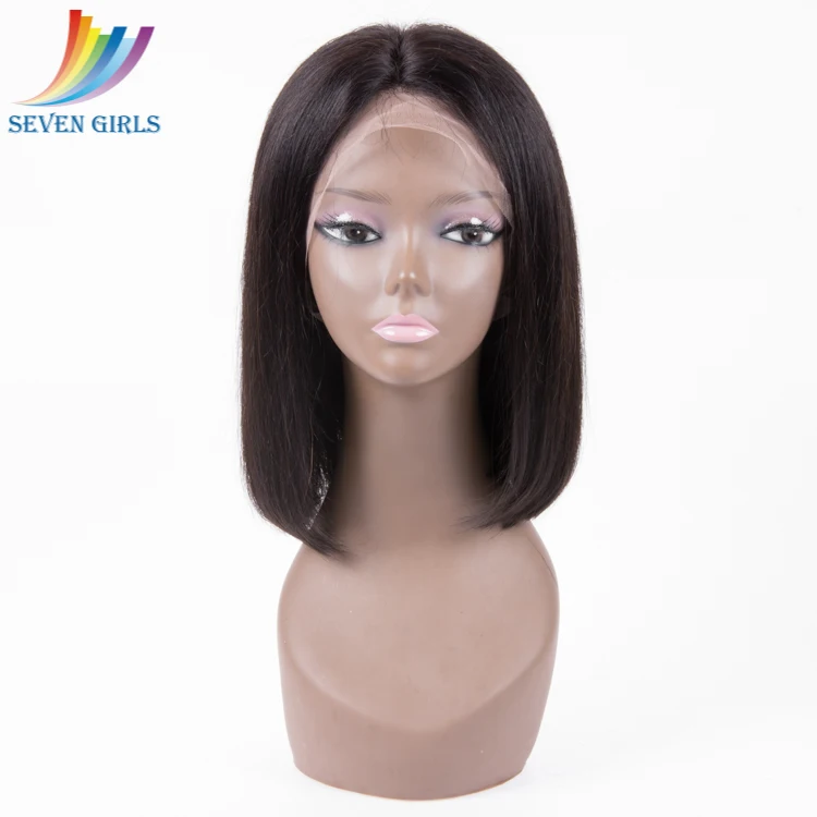 wholesale 8A grade 10inch 12 inch 14 inch middle part straight natural color bob full lace wig