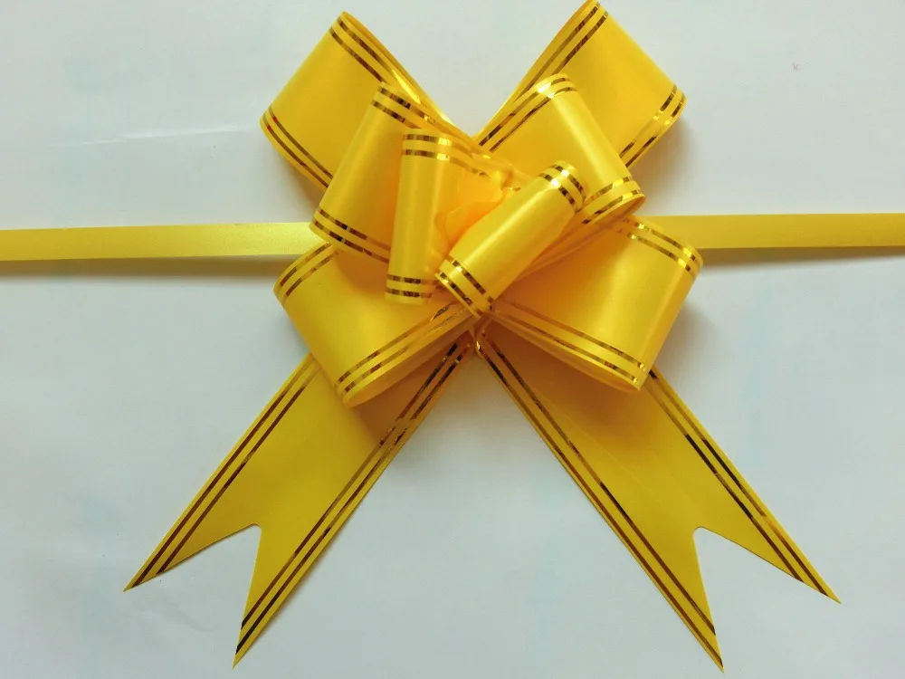 30mm Gift Ribbon Pull Bow With Gold Line Buy Plastic Butterfly Pull