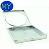 Hinged Window Square CD Compact Disc Tin Can With Plastic Liner