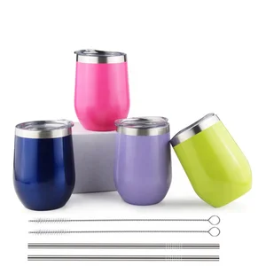 Image of Christmas Wedding Gift Outdoor Double Wall Vacuum Insulated Egg Stainless Steel Travel Coffee Cup For Camping,Wine
