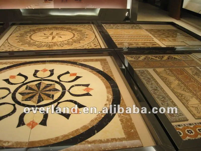 Waterjet marble tiles design floor pattern