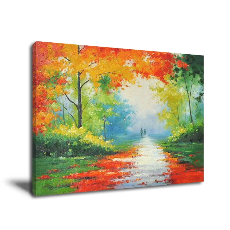 Bright Color Oil Painting Of Autumn Trees - Buy Bright Color Oil ...