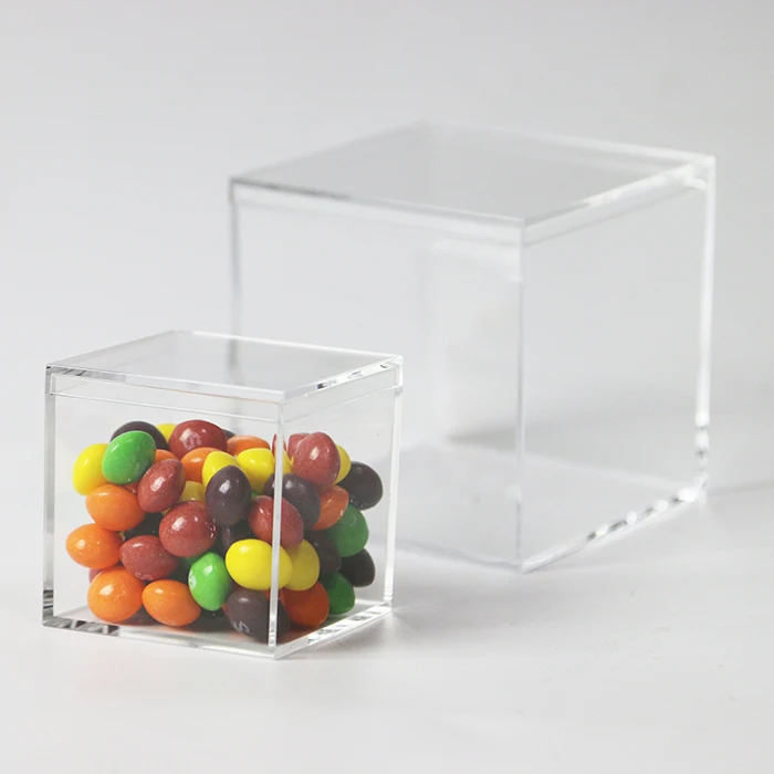 High Transparent Plastic Acrylic Wedding Favor Gift Box Clear Square