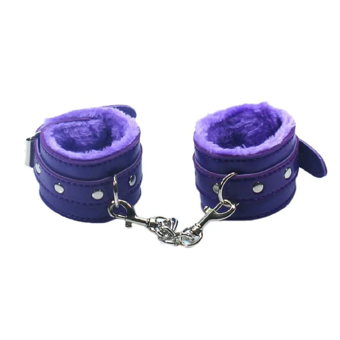 Vovomay Adjustable Plush PU Leather Slave Wrist & Ankle Handcuffs Hand Restraints Toy