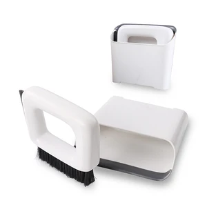 Image of Types of printed design lobby leaf small mini plastic standing brush & scoop combo brooms and dustpan set with long handle