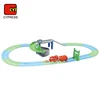 assembly flexible tracks electric glowing model train set with 100 pcs