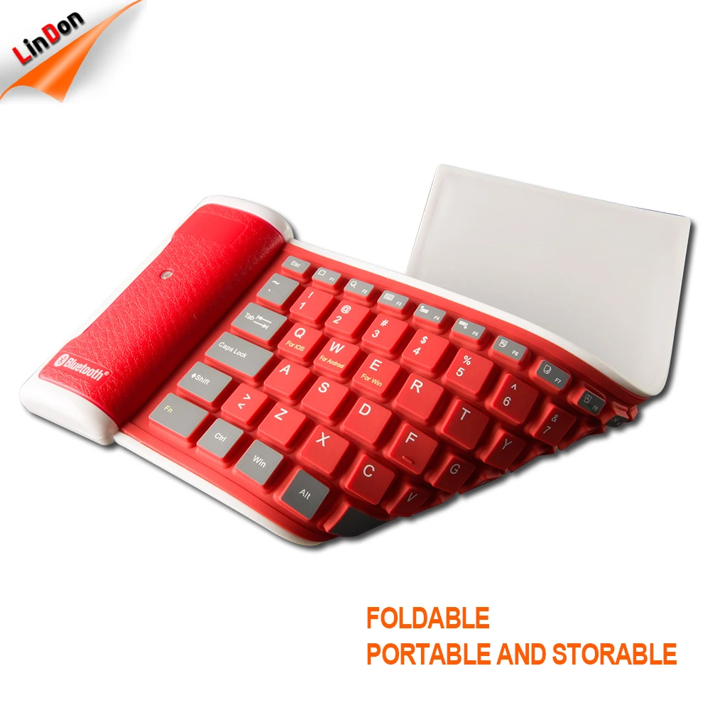 Custom Colorful Silicone Flexible Rubber Wireless Keyboard Waterproof