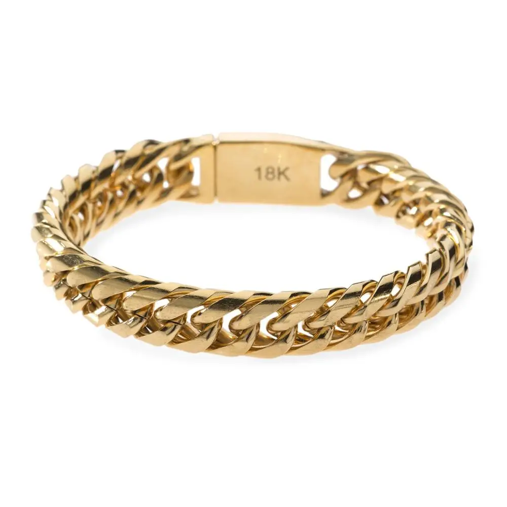 

China Wholesale Men Italian Gold Plated Bracelet For Men With Luxe Chains Gold Chains