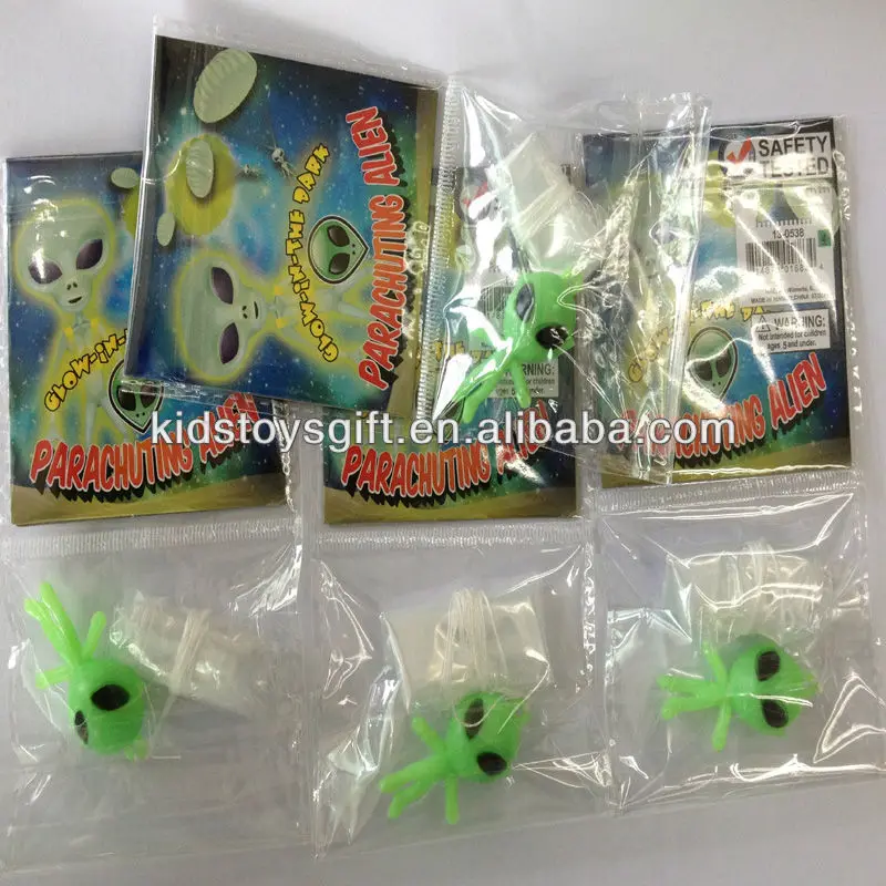 Promotional Glowindark Alien Parachute Toy/plastic Parachuting Alien