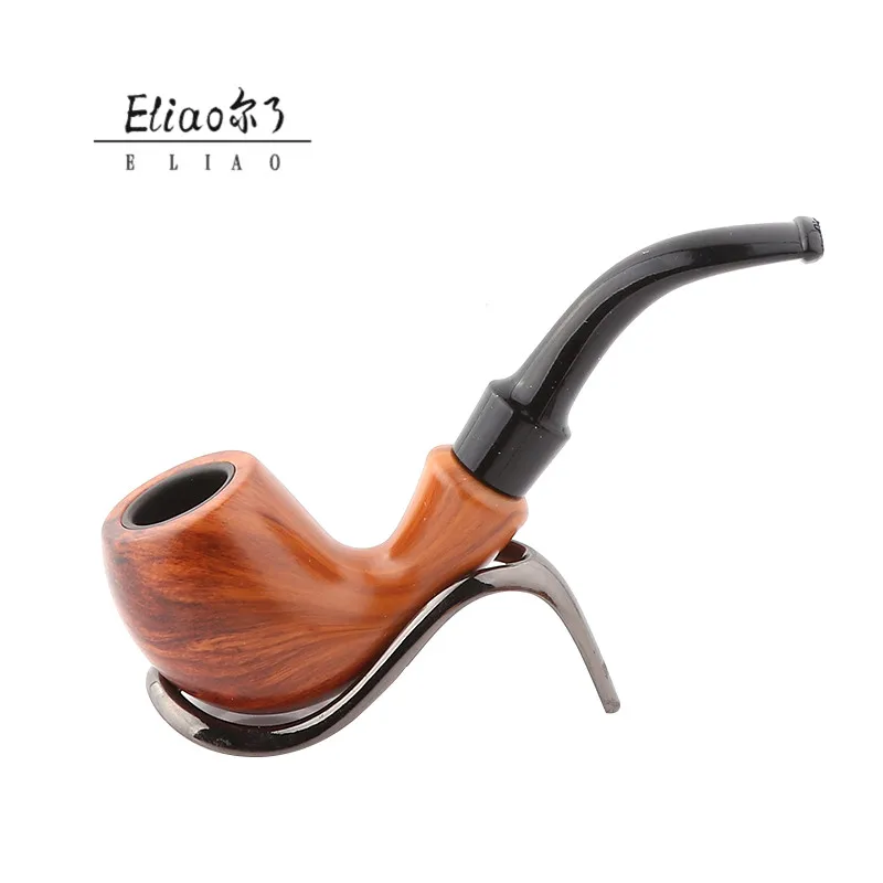 

YiWu Erliao Resin Bent Pipe Tobacco Portable Wholesale Resin Smoking Pipe, As the picture show