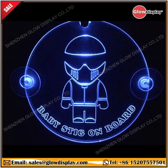 Light Up Baby In Car Window Bumper LED Sticker Flashing Safety Sign