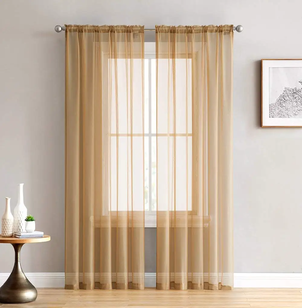 2019 Nice Cheap Sheer Curtain Panels Bedroom - Home Decoration Solid ...