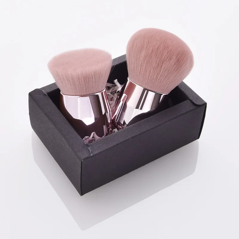 

Amulite New private label 2pcs rose gold powder brush pink makeup brushes