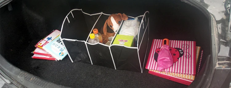 Heavy Durable Collapsible Cargo Storage Car Seat Trunk Organizer with Cooler Bag