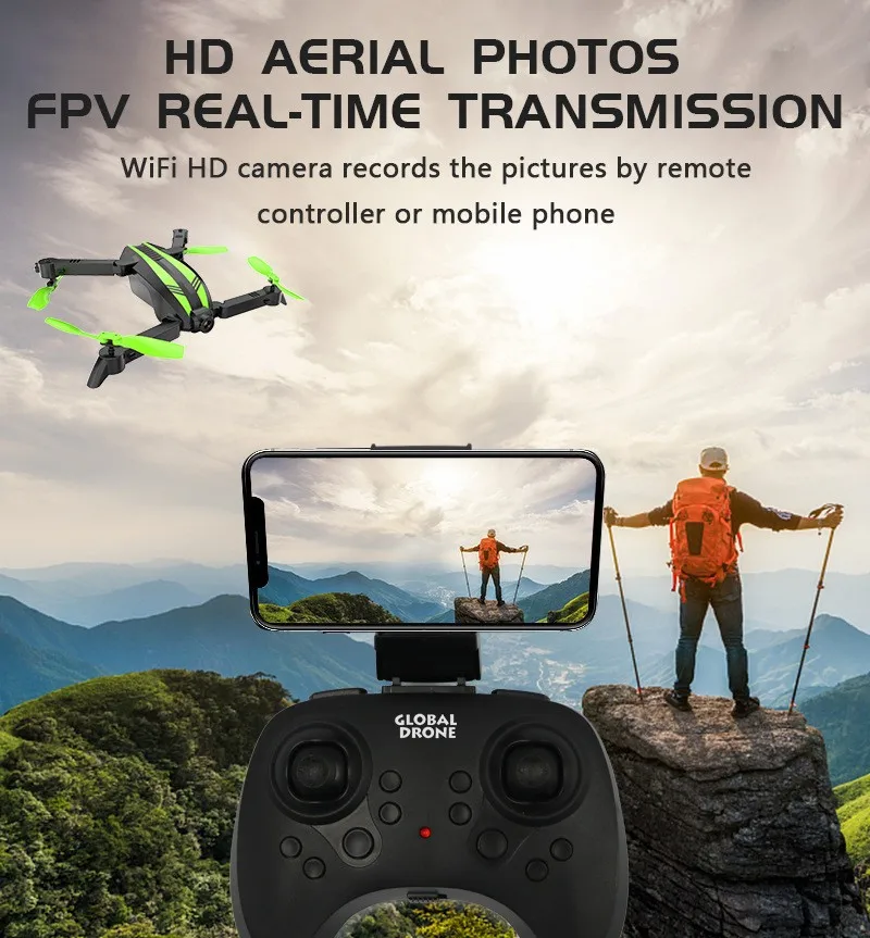 Global Drone Gw68 Small Drone With Hd Camera With Wide Angle Hulk Green