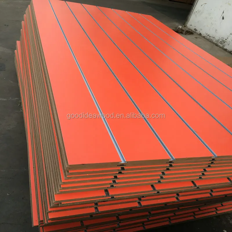 
Slot Melamine MDF with aluminum bars 1220*2440*15mm 17mm FOR EXHIBITION 