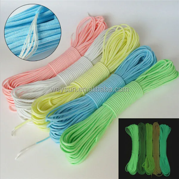 

10Ft/3m 9 Cord Strand Nylon Paracord 550 Lb Parachute Cord Rope Cuerda Luminous Glow In The Dark Survival Kit Camping Equipment, As picture shown