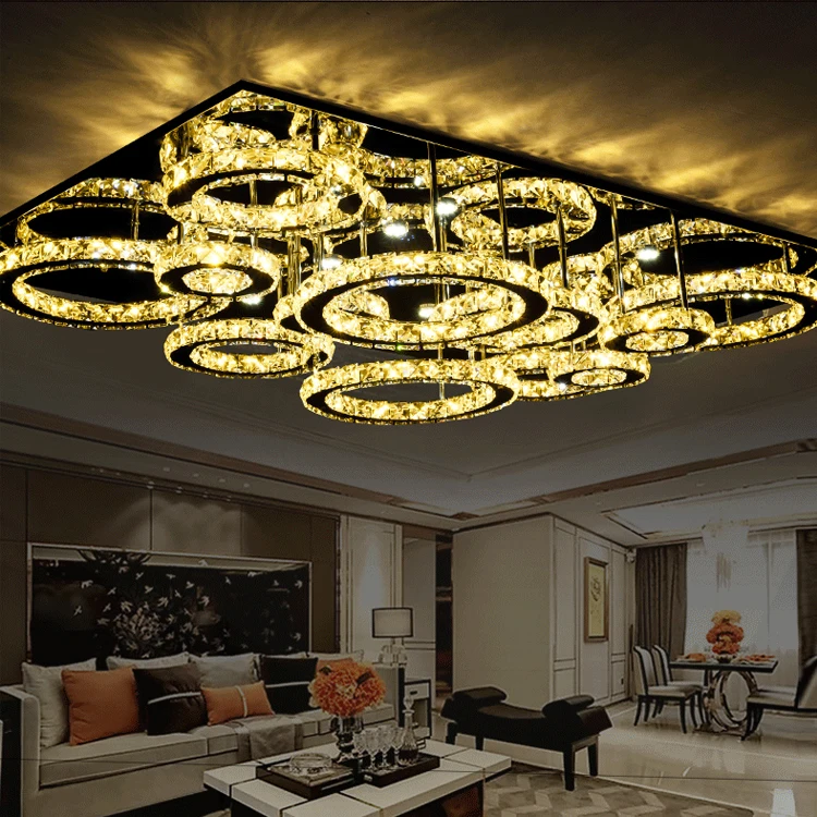 Three Years Warranty LED Crystal Light Chrome Surface Mounted Lamp Crystal Ceiling Light