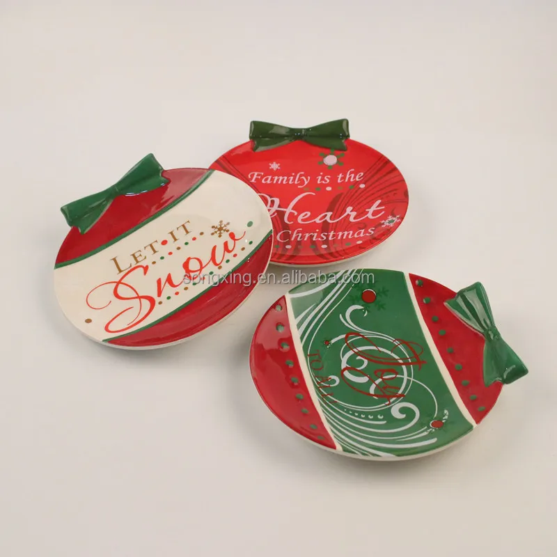 Oem China Porcelain Bowknot Christmas Plates Cheap Buy Christmas