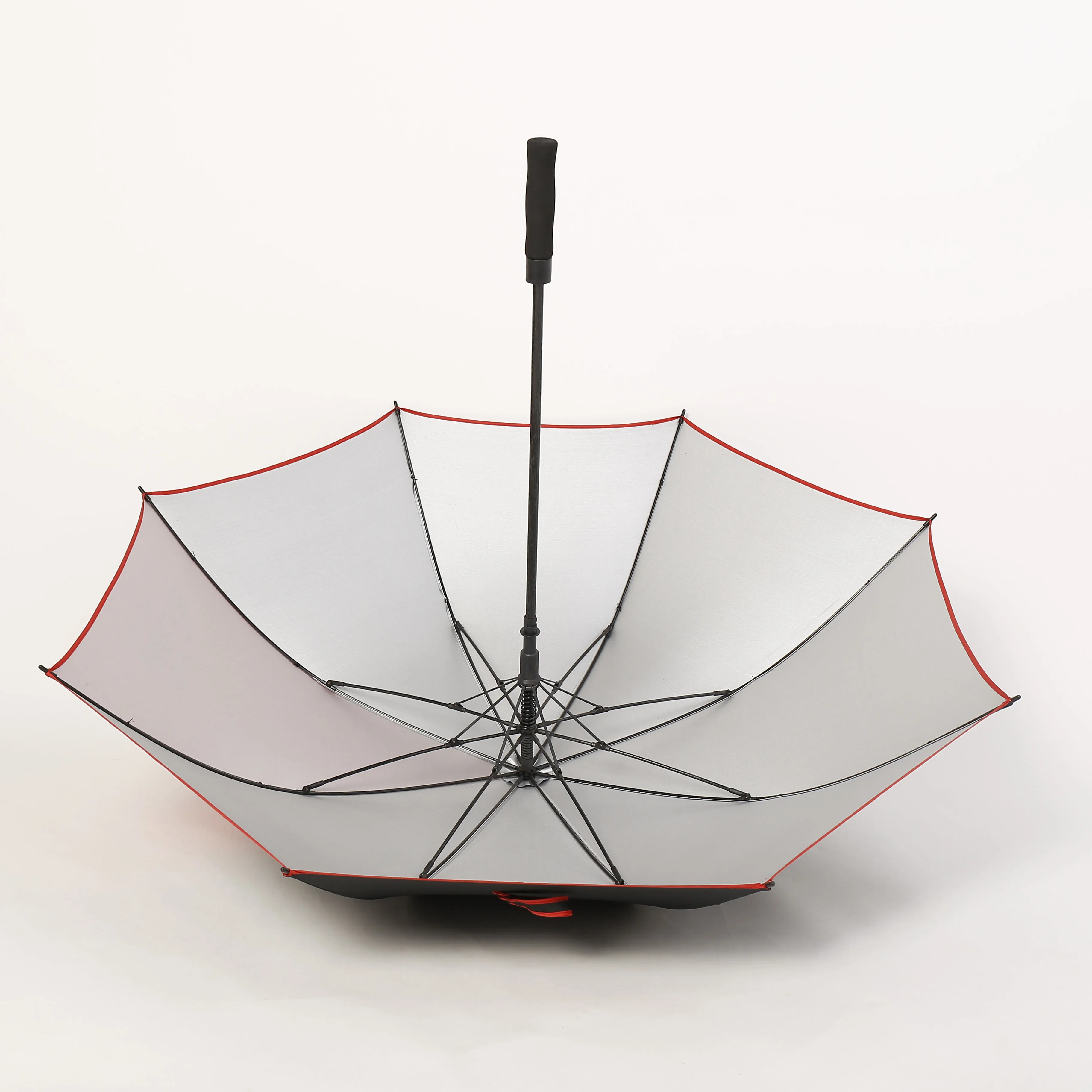 商业银涂层织物所有玻璃纤维框架超级防风紫外线保护高尔夫直伞