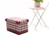 Mise durable collapsible storage ottoman footstool portable PVC leather+MDF panel storage stool