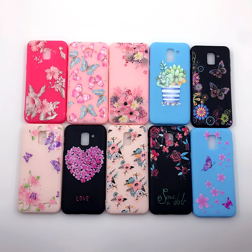 

TPU coloured drawing partial glitter oil printing matting phone case for Samsung J6