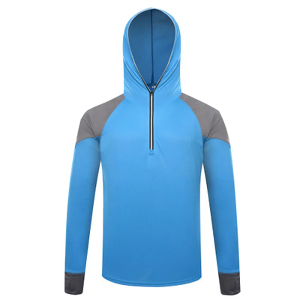 Wholesale outdoor customized logo sunscreen quick drying hooded long sleeve fishing shirts clothing for men