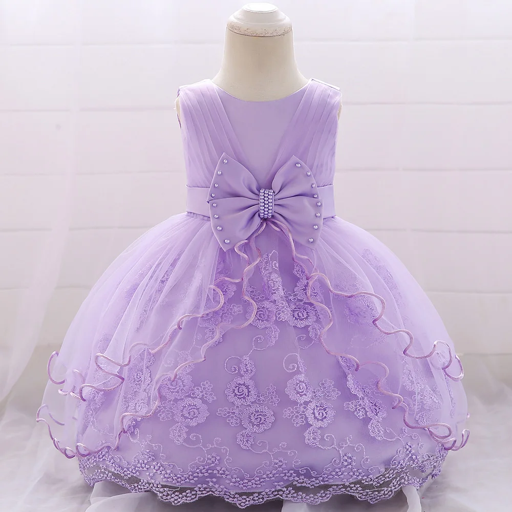 

Factory Directly Baby Flower Frock Small Girls Rhinestone Birthday Party Dress L1869XZ