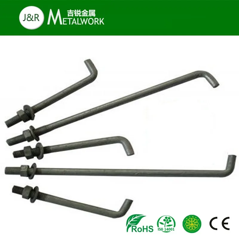 Gs Grade 4.8 Carbon Steel L Shaped Foundation Anchor Bolt Din6378