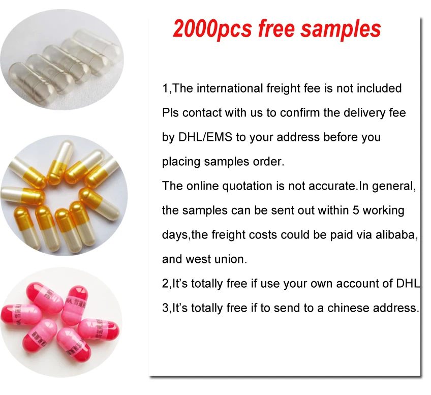 Best price 60000pcs/carton separated clear veg capsules size 00