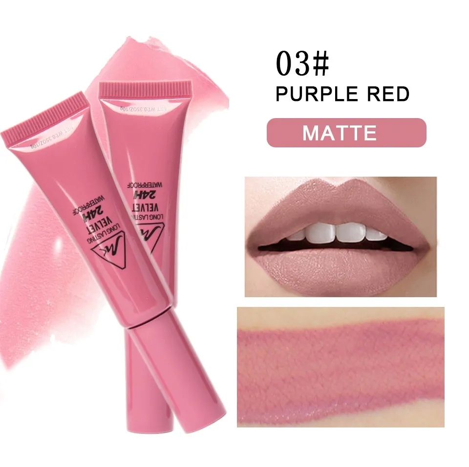 Lipgloss 24 Hour Long Lasting Waterproof Velvet Matte Lip Gloss Makeup Waterproof Matte Velvet 