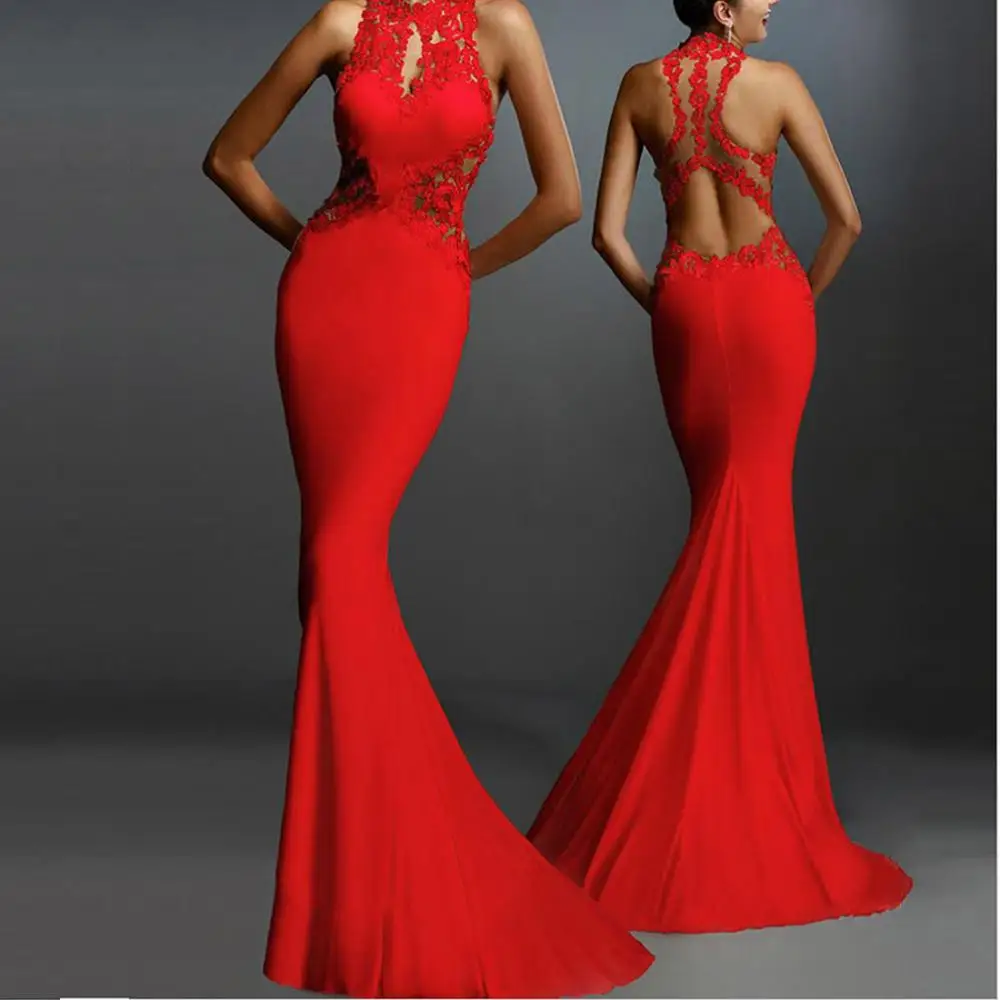 Шикарное красное вечернее платье