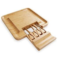 

Beautiful Bamboo Cheese Board & Knife Set ,Elegant Wood Meat Platter Charcuterie Set,Exclusive Cheeseboard With 4 Cheese Knives