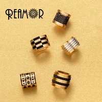 

REAMOR REAMOR 316l Stainless Steel PVD Metal Spacer Unique Beads Accessories for DIY Men Bracelet Jewelry Making